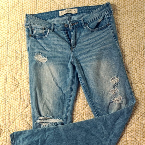 Abercrombie & Fitch Denim - A&F Distressed Light Wash Flare Jeans